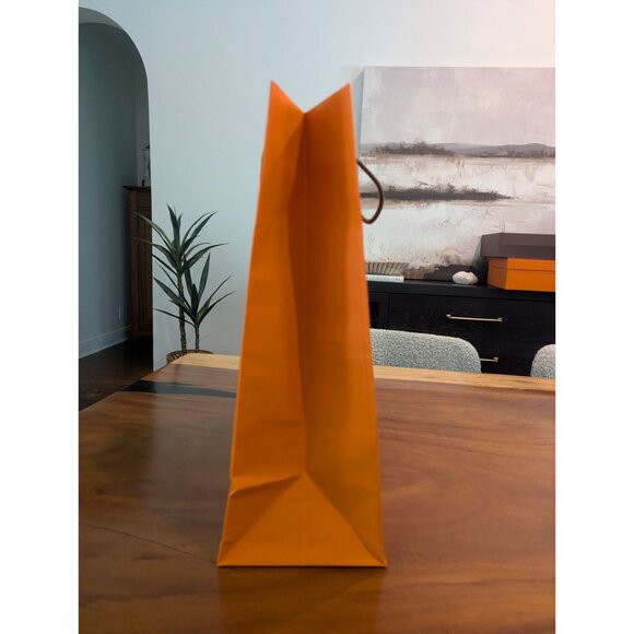 Hermes Orange Paper Shopping Tote Gift Bag With Handles 16x16x6 - Picture 5 of 10